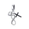 Pulsera estilo Pandora de plata con colgante de infinito, cruz y corazón - SCC1713