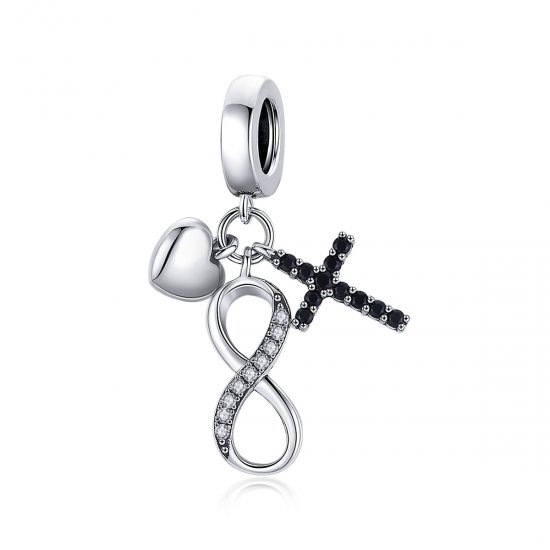Pulsera estilo Pandora de plata con colgante de infinito, cruz y corazón - SCC1713 - Haga click en la imagen para cerrar