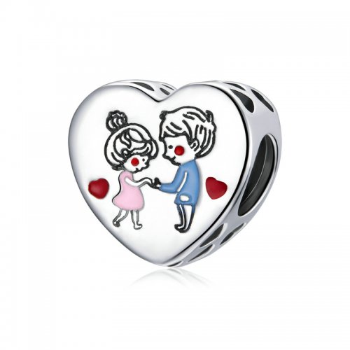 Charm de Pareja de Plata al Estilo Pandora - SCC1744