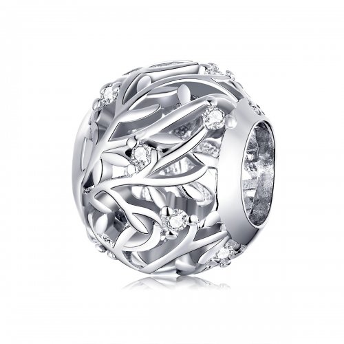 Encanto de plata estilo Pandora con diseño de vid - BSC256