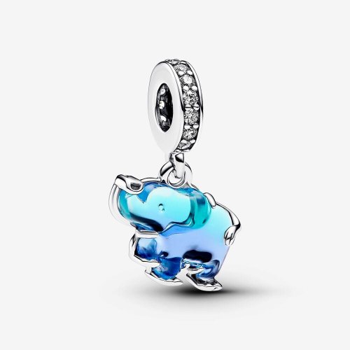 Charm Colgante Pandora de Cristal de Murano Azul Elefante - 793339C01