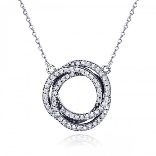 Collar de plata estilo Pandora con diseño minimalista - SCN259