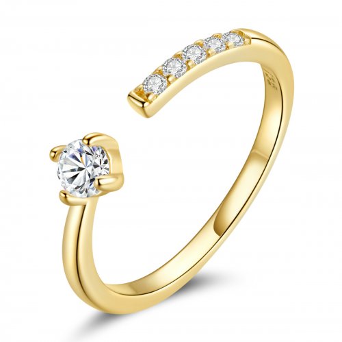 Anillo abierto de estilo Pandora con diseño francés de simplicidad - BSR203