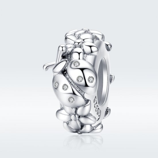 Charm separador de mariquita de plata con estilo Pandora - BSC112 - Haga click en la imagen para cerrar