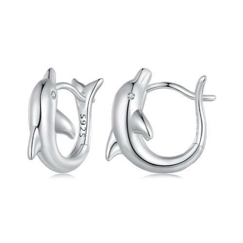 Pendientes de Aro con Estilo de Delfín al Estilo Pandora - BSE881