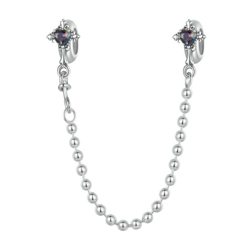 Cadena de seguridad de silicona con forma de cruz estilo vintage de PANDORA - BSC1060