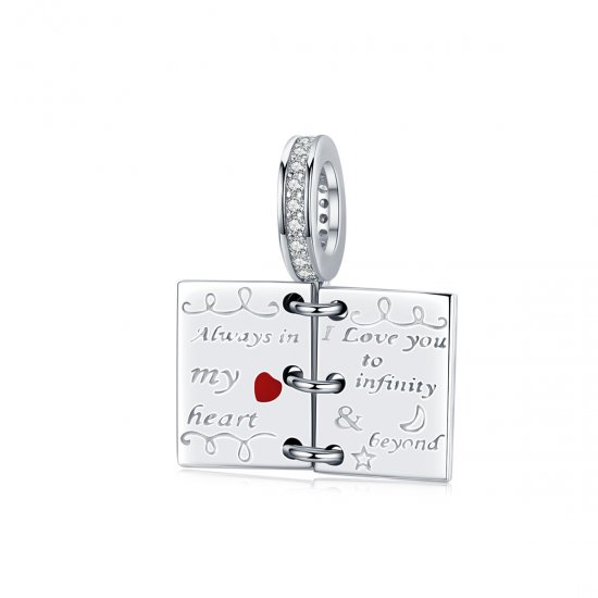 Colgante de letra de amor en estilo Pandora de plata - SCC1262 - Haga click en la imagen para cerrar