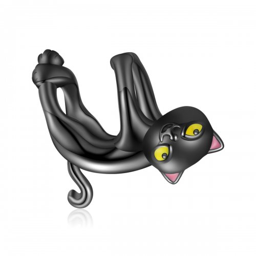 Encanto de gato negro lindo estilo Pandora - BSC520