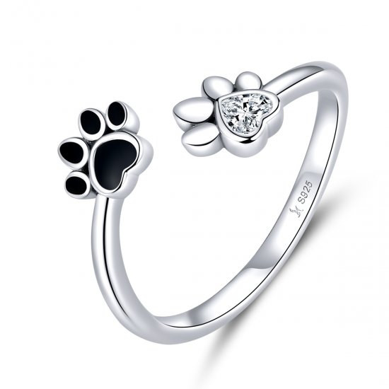 Anillo abierto de amistades de estilo Pandora en plata - SCR605 - Haga click en la imagen para cerrar
