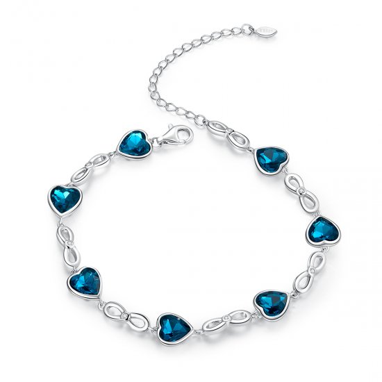 Pulsera deslizante de cadena estilo Pandora con corazón de mar de plata - SCB163 - Haga click en la imagen para cerrar