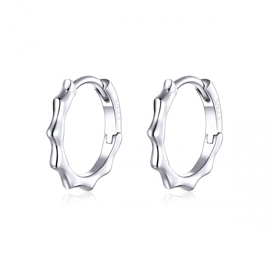Pendientes de aro de línea simple en plata al estilo Pandora - SCE843 - Haga click en la imagen para cerrar