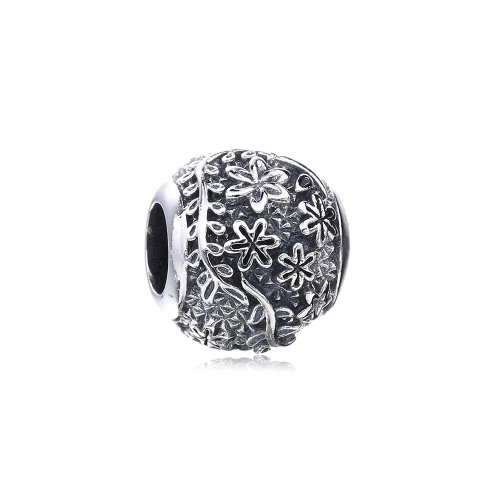 Charm en plata de ley Hojas y flores PANDORA