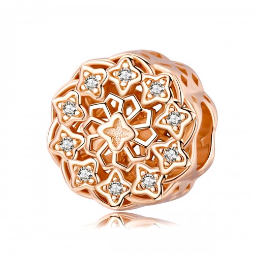 Charm estilo Pandora de ventana de rosa en oro rosa - SCC1279