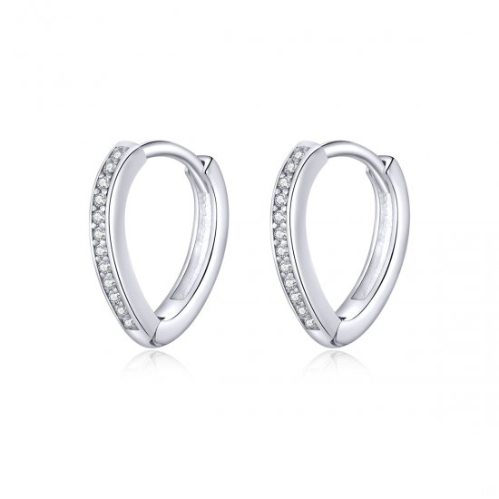 Pendientes de Aro en forma de Corazón de Plata con estilo Pandora - SCE868 - Haga click en la imagen para cerrar