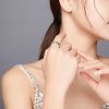 Anillo abierto de textura tejida de plata estilo Pandora - SCR675