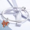 Colgante de collar estilo Pandora con hojas de arce de otoño tardío - SCC585