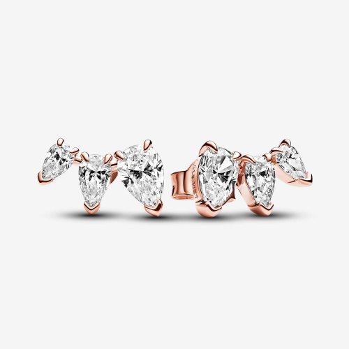 Pendientes Pandora de Botón Corte Pera Brillante - 282836C01
