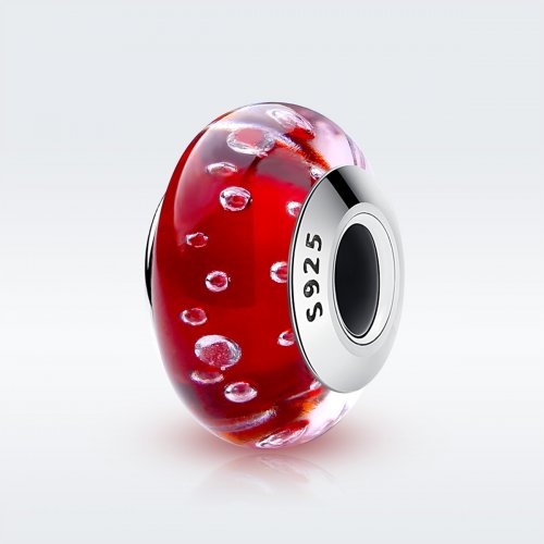 Charm de vidrio Murano rojo estilo Pandora - SCZ027