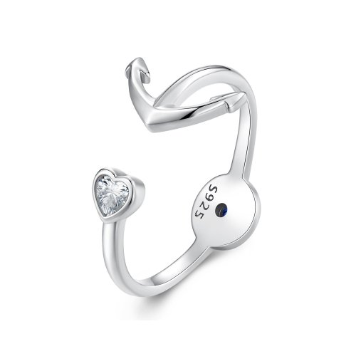 Anillo abierto estilo Pandora con ancla y brújula - SCR935