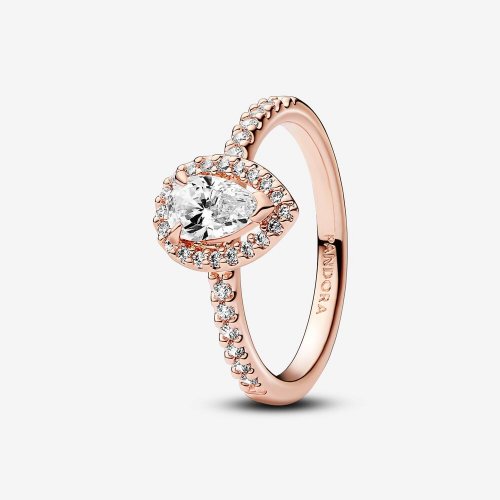Anillo Pandora Halo Brillante Corte Pera - 182835C01