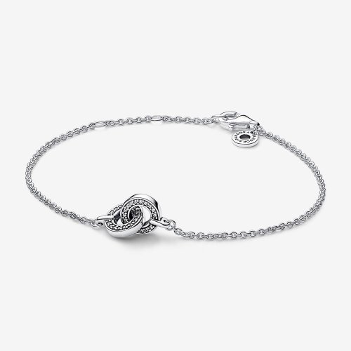 Pulsera de cadena entrelazada Pandora Signature Pavé - 592742C01