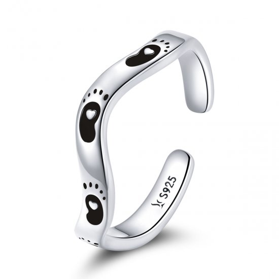 Anillo abierto con estilo Pandora en forma de huella - SCR712 - Haga click en la imagen para cerrar