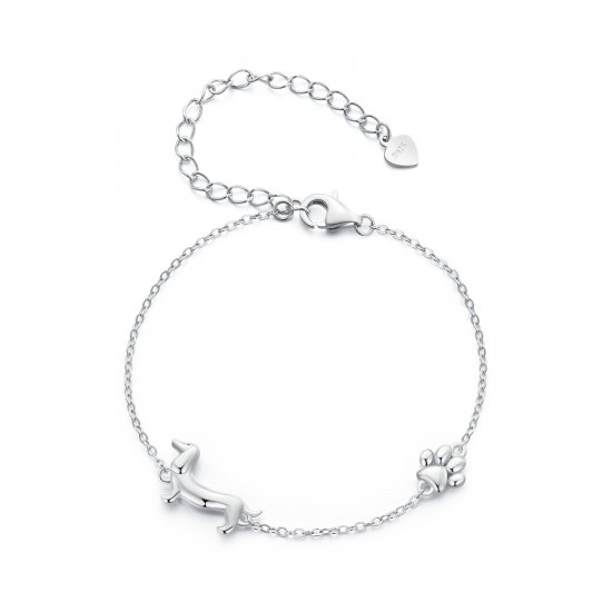 Pulsera de Cadena Estilo Pandora con Dachshund - SCB262 - Haga click en la imagen para cerrar
