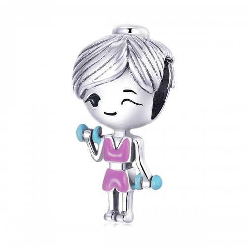Charm de estilo Pandora de una chica fitness - BSC488