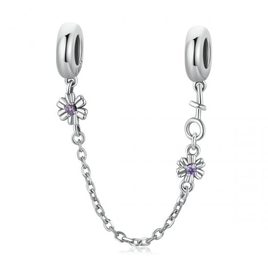 Cadena de seguridad estilo Pandora con flores retro - SCC2100 - Haga click en la imagen para cerrar