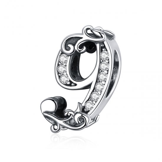 Charm de plata con estilo Pandora en forma de número 9 - SCC1418-9 - Haga click en la imagen para cerrar