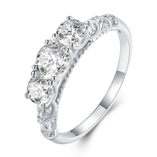 Anillo estilo Pandora de tres piedras - BSR318