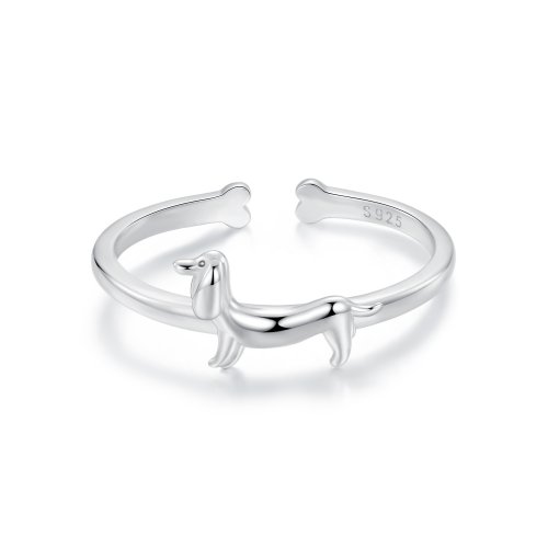 Anillo de perro salchicha estilo PANDORA - SCR1029-E