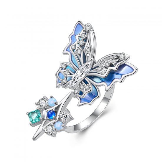 Anillo Mariposa de Hielo Estilo PANDORA - YIR247-E - Haga click en la imagen para cerrar