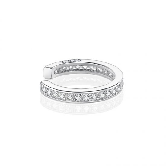 Pendiente de Clip de Plata Estilo Pandora Simple - SCE998-A - Haga click en la imagen para cerrar
