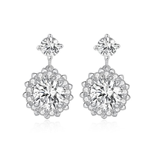 Estilo Pandora Pendientes de 1Ct Moissanite - MSE028