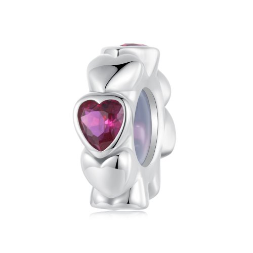 Charm espaciador con forma de corazón de estilo PANDORA - SCC2778