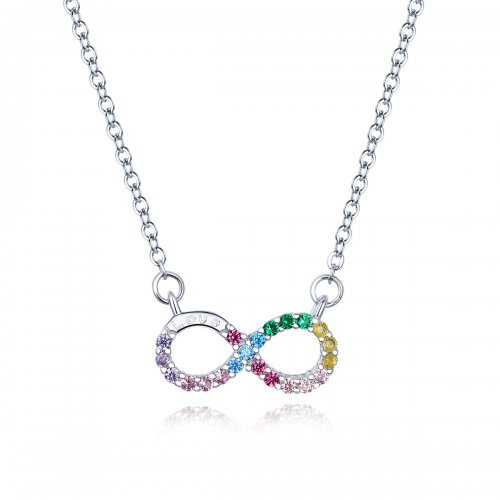 Collar de Plata Estilo Pandora con Símbolo de Infinito - SCN402
