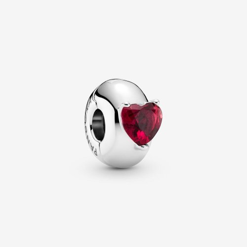 PANDORA Corazón Rojo Solitario Clip Charm - 799203C01
