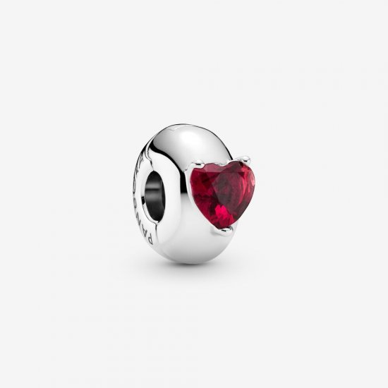 PANDORA Corazón Rojo Solitario Clip Charm - 799203C01 - Haga click en la imagen para cerrar