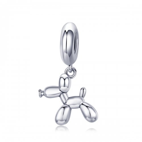 Estilo Pandora Plata Lindo Colgante de Perro de Globos - SCC981