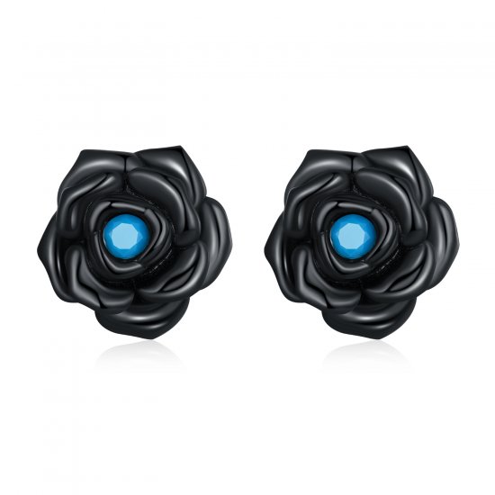 Nuestros exquisitos Pendientes de Rosas Negras al estilo Pandora - SCE1401 - Haga click en la imagen para cerrar