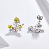 Pendientes de botón estilo Pandora con diseño de racimo de flores - BSE106