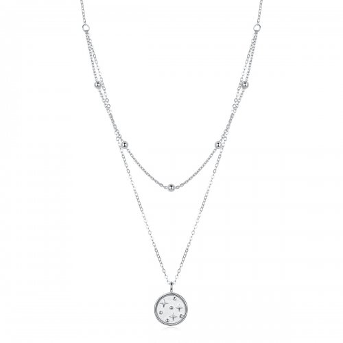 Collar estilo Pandora plateado con estrellas - SCN365