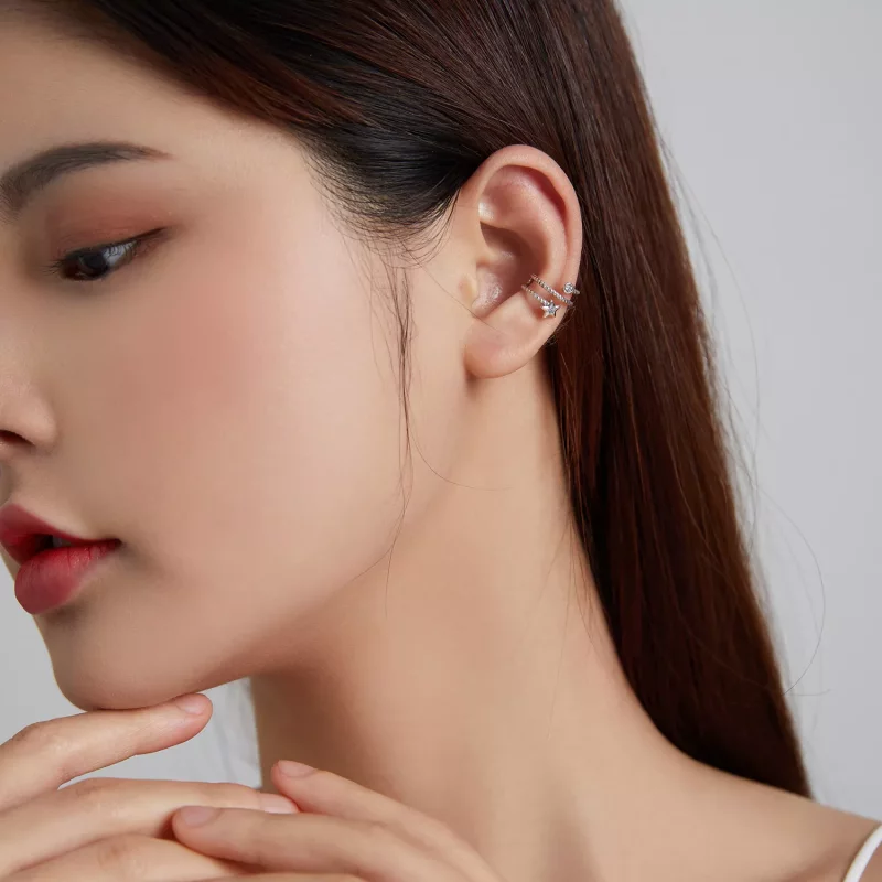 (imagen para) Clip de oreja con estilo Pandora - SCE1135 - Ver 6