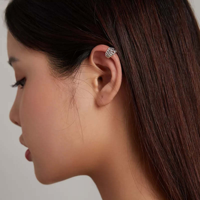 (imagen para) Clip de oreja estilo Pandora con diente de bestia - SCE1203 - Ver 6