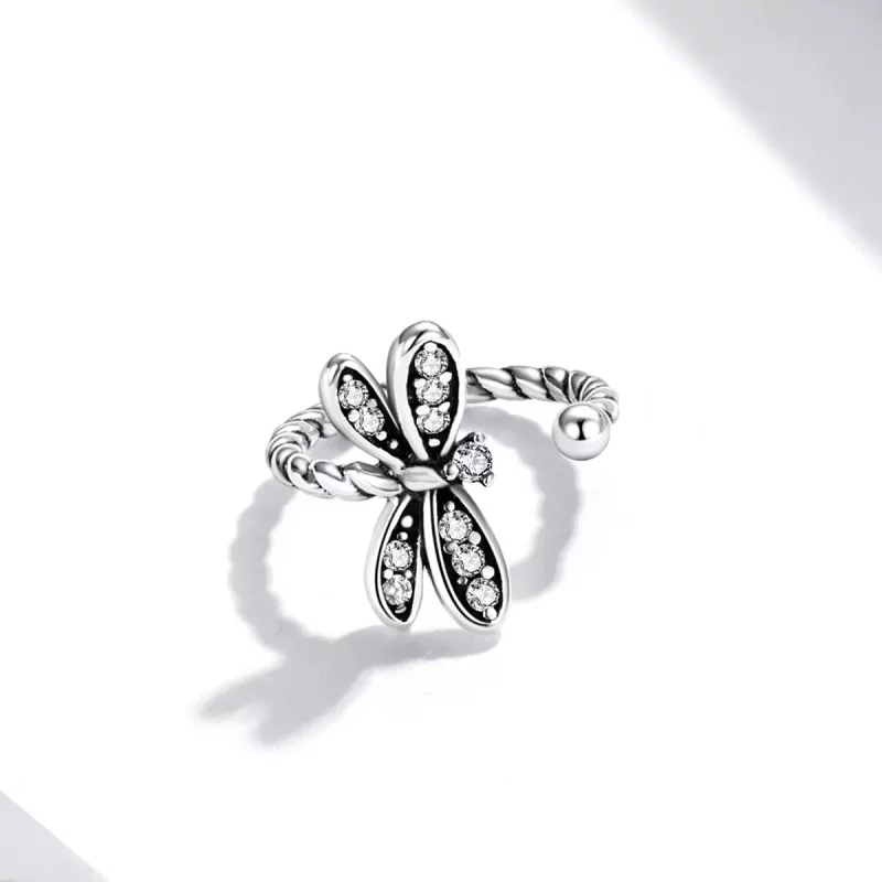 (imagen para) Clip para la oreja estilo Pandora con delicada libélula - SCE1295 - Ver 3