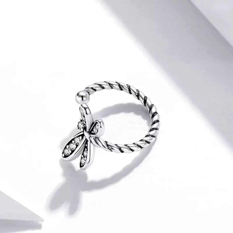(imagen para) Clip para la oreja estilo Pandora con delicada libélula - SCE1295 - Ver 4