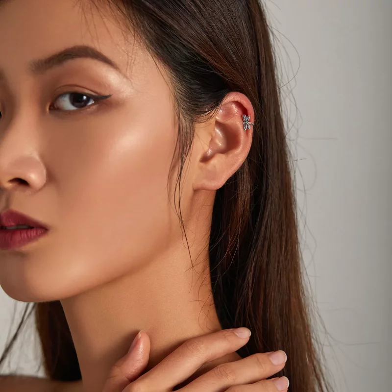(imagen para) Clip para la oreja estilo Pandora con delicada libélula - SCE1295 - Ver 5