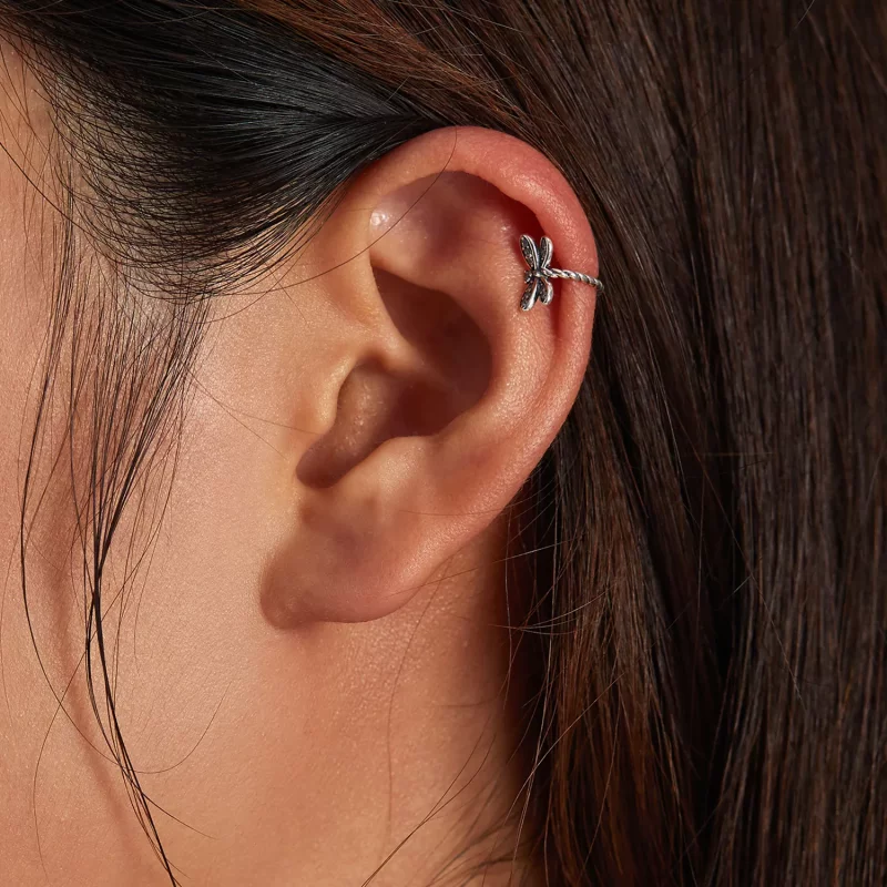 (imagen para) Clip para la oreja estilo Pandora con delicada libélula - SCE1295 - Ver 7