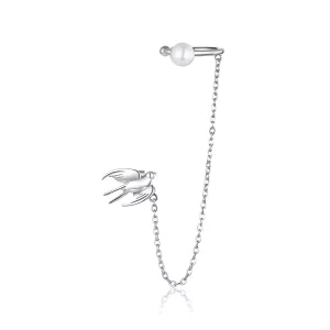 Estilo Pandora Aro de Oreja con Golondrina Voladora - BSE411 (imagen para) Estilo Pandora Aro de Oreja con Golondrina Voladora - BSE411